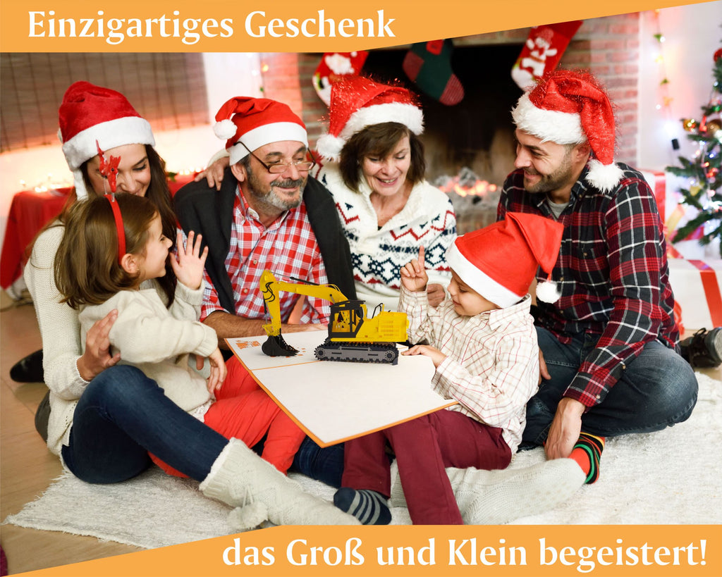 familie zu weihnachten mit bagger karte