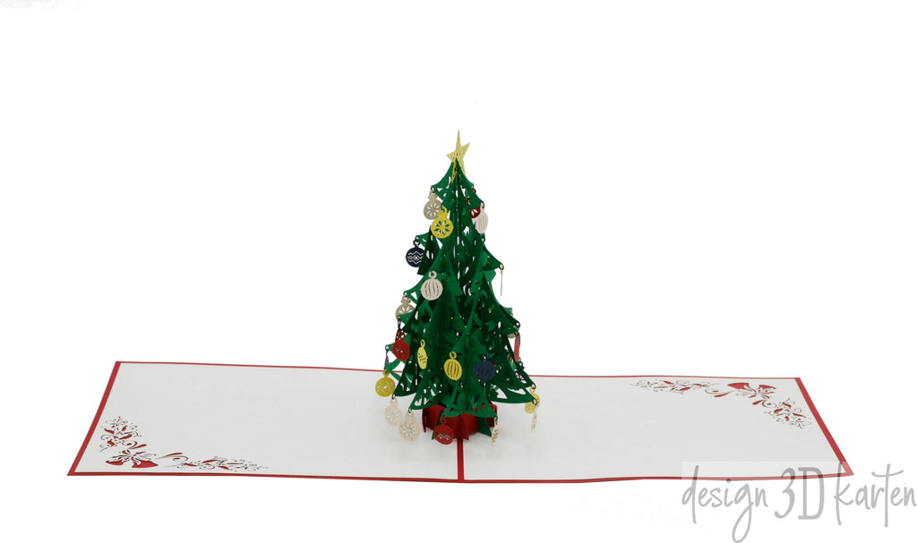 Tannenbaum mit Christbaumkugeln von design3dkarten