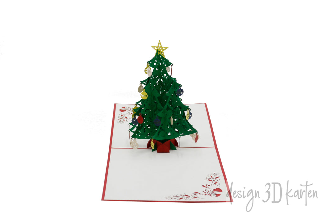 Tannenbaum mit Christbaumkugeln von design3dkarten