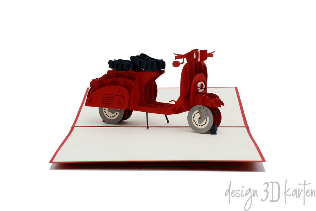 Pop Up Karte Vespa von design3dkarten