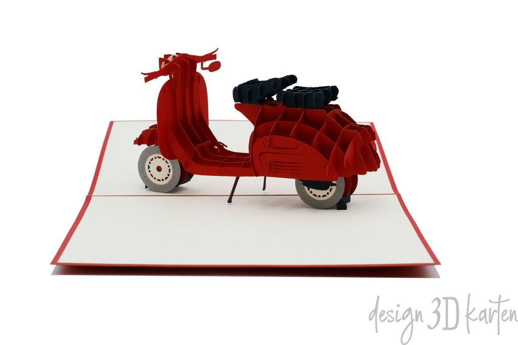 Pop Up Karte Vespa von design3dkarten