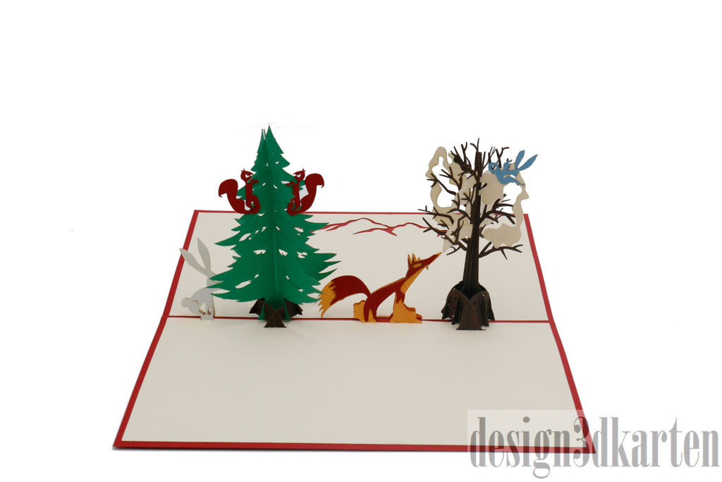 Winterlicher Wald von design3dkarten