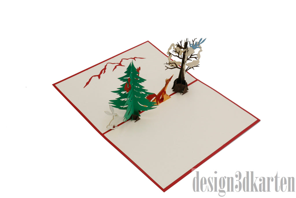 Winterlicher Wald von design3dkarten