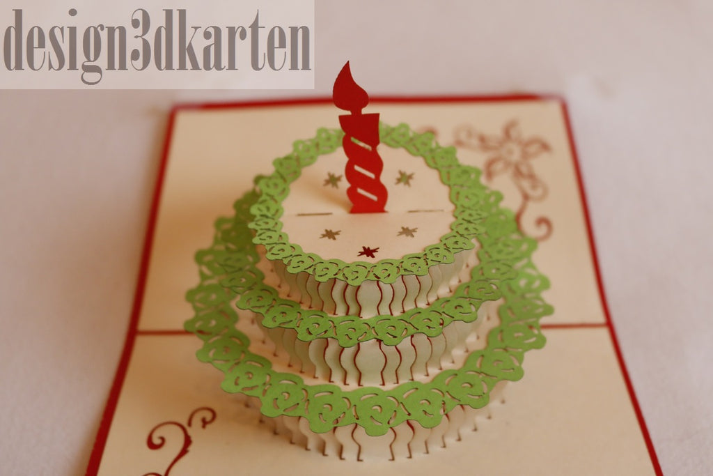 Torte mit Kerze von design3dkarten