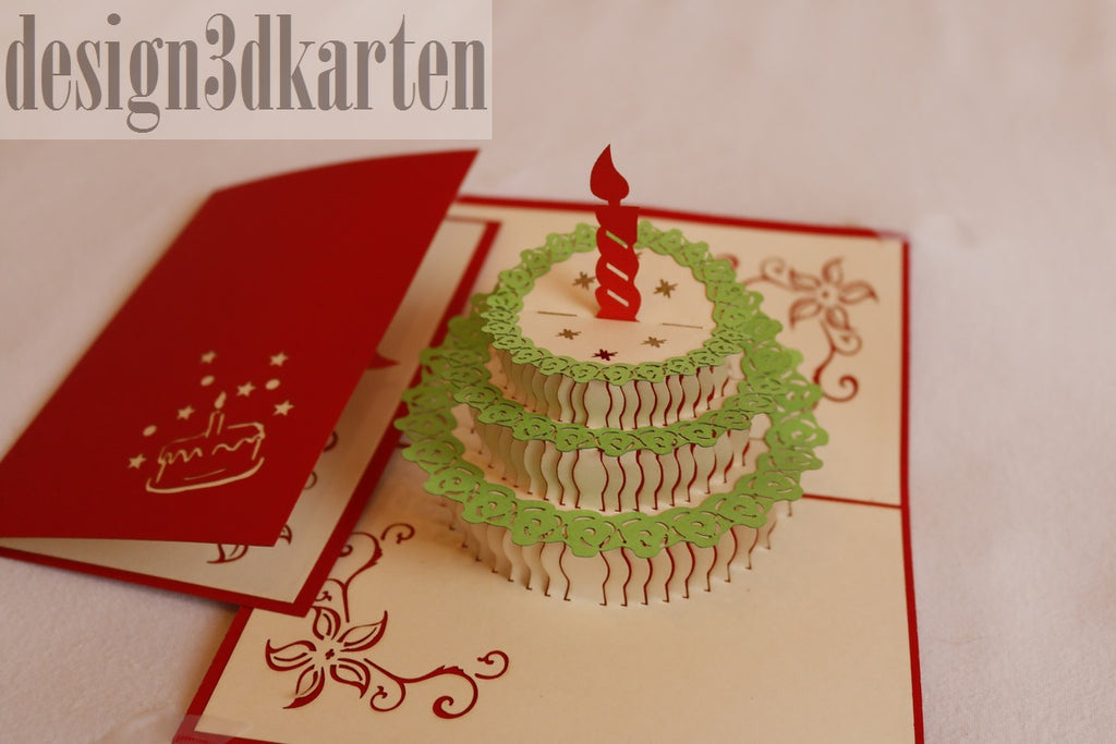 Torte mit Kerze von design3dkarten